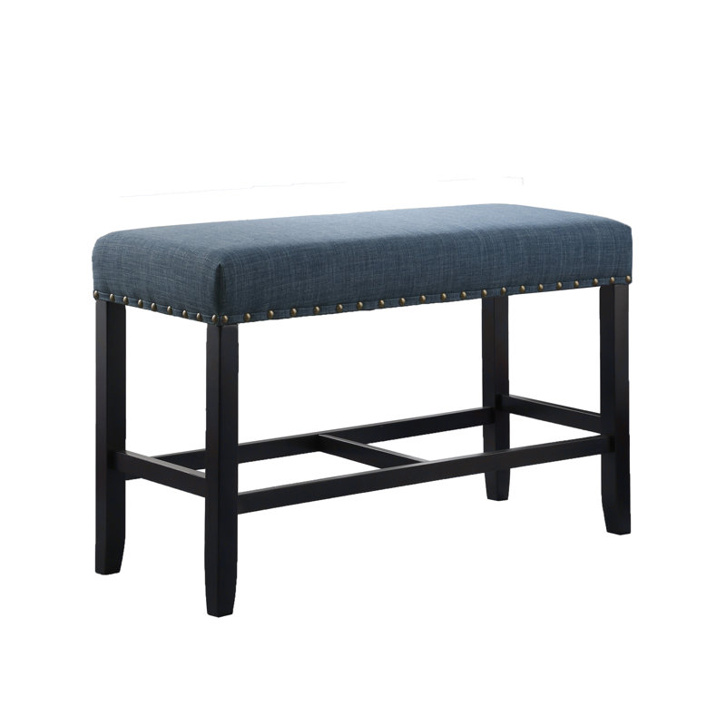 Winston Porter Biony Fabric Counter Height Dining Bench with Nailhead Trim Wayfair